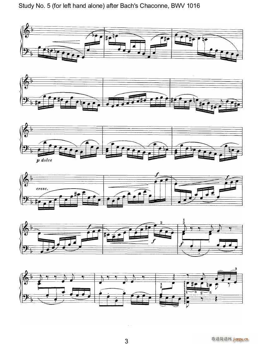 Bach Brahms BWV1016 Chaconne as Etude 5 left hand()5