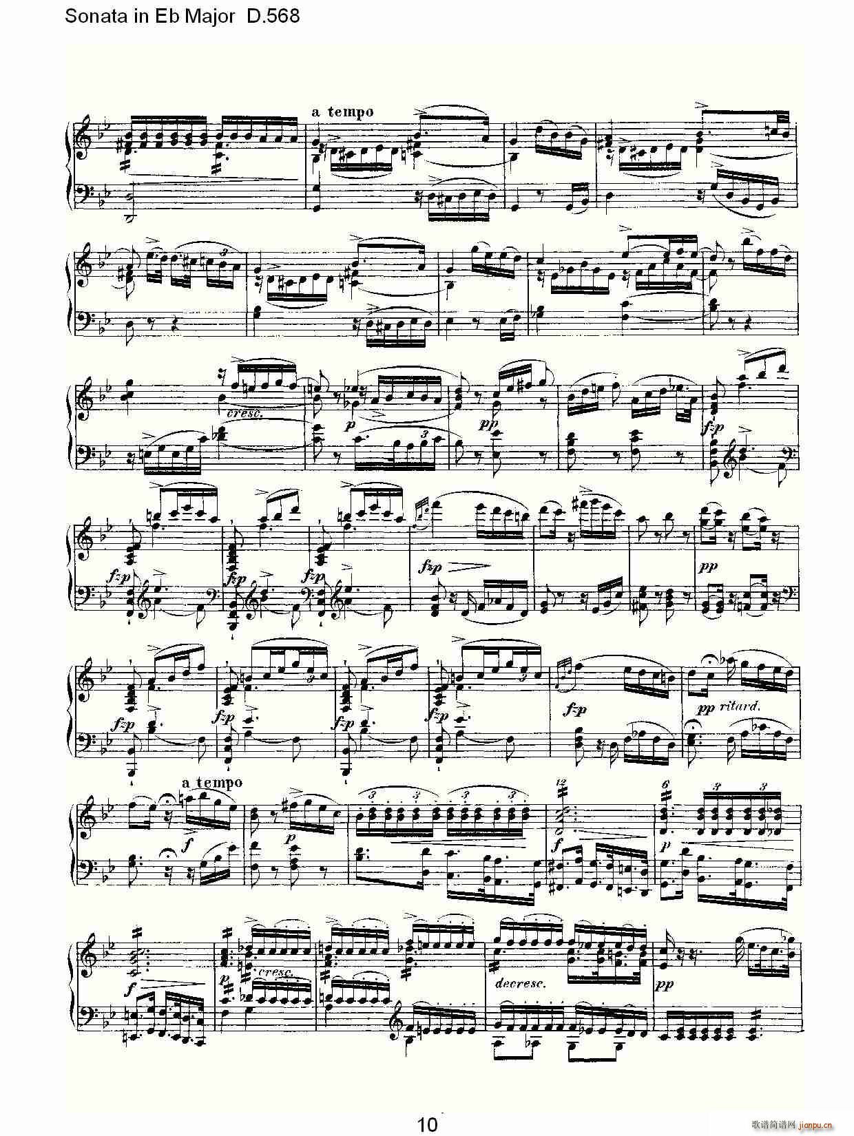 Sonata in Eb Major D.568(ʮּ)10