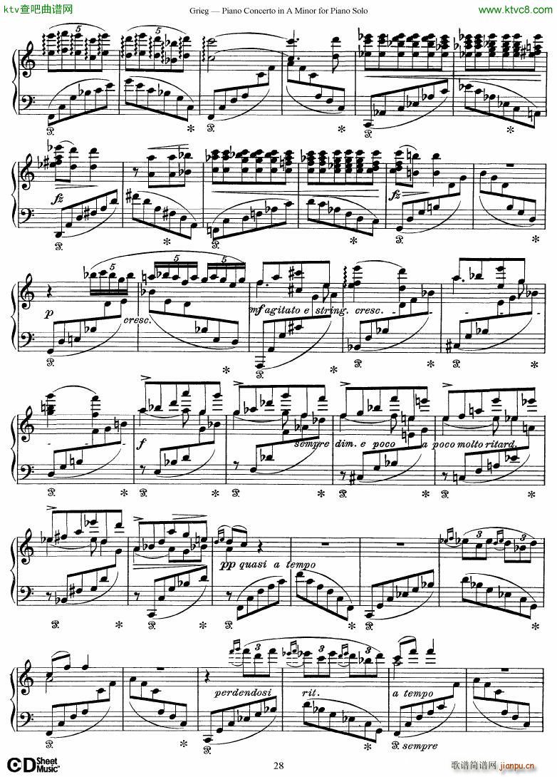 Grieg Piano Concerto solo arr 2 byGrieg()28