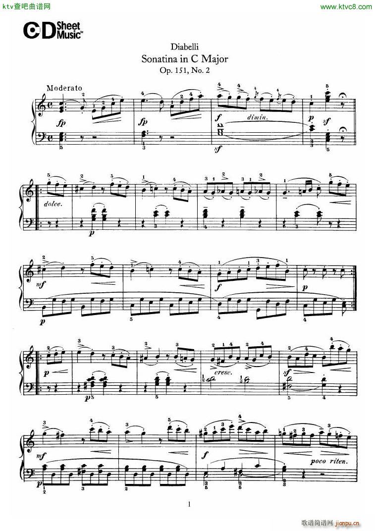 Diabelli Sonatinas Op 151 No 1 4 23P()6
