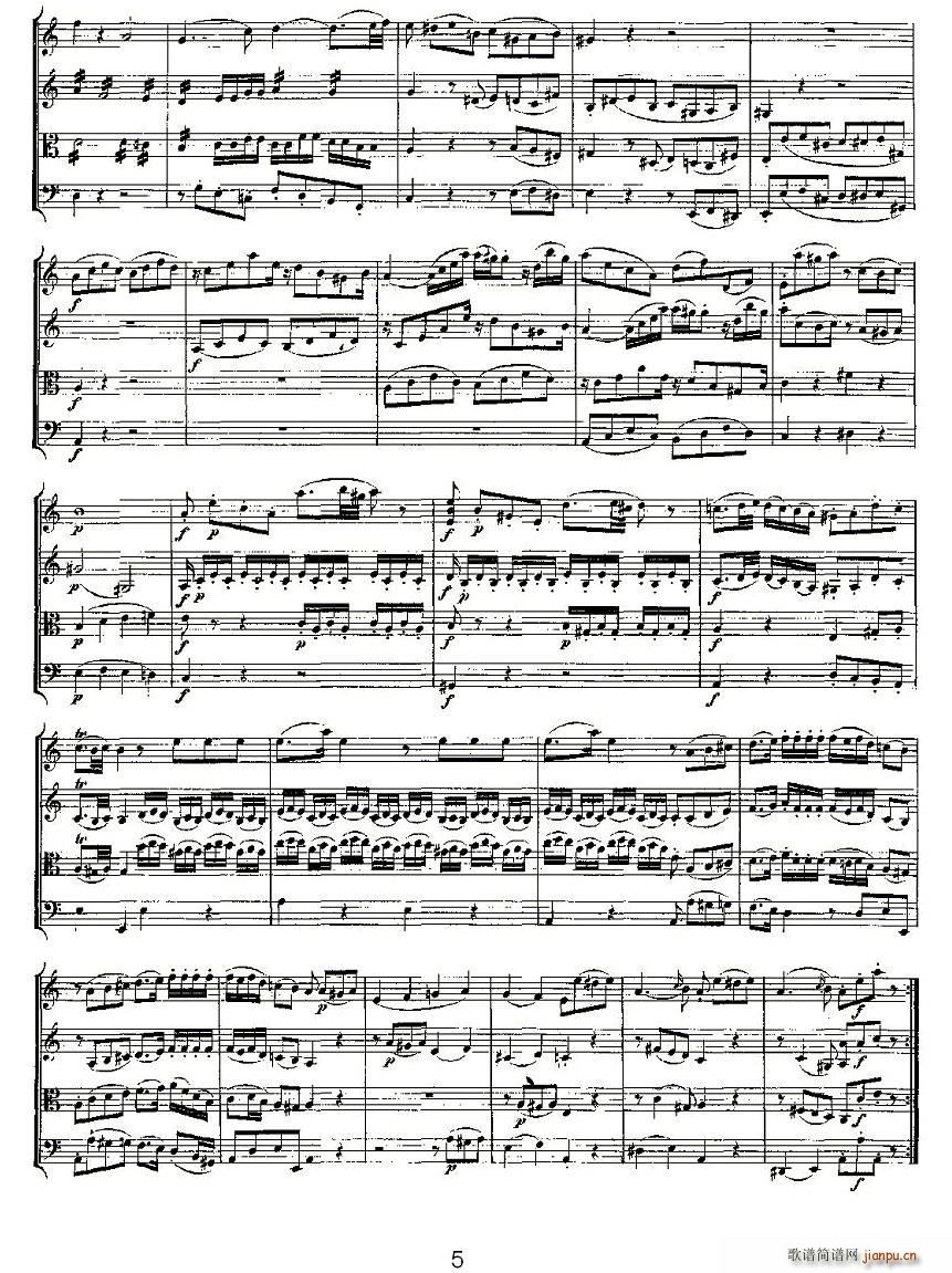 Quartet No 5 in F Major K 158 F()5