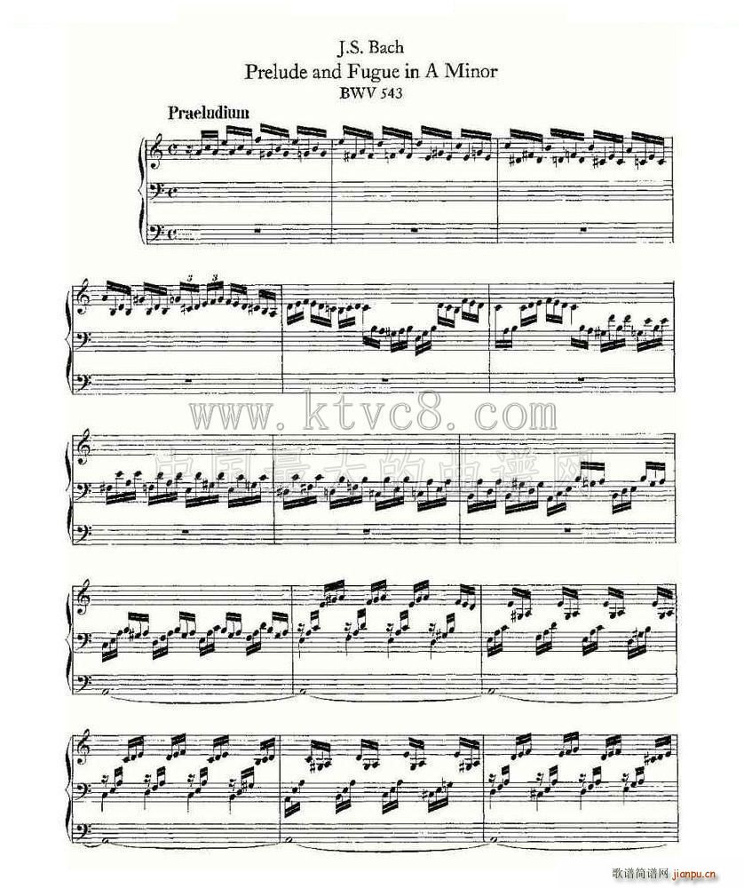 Prelude and Fugue in A Minor BWV 543 ܷ(ʮּ)1