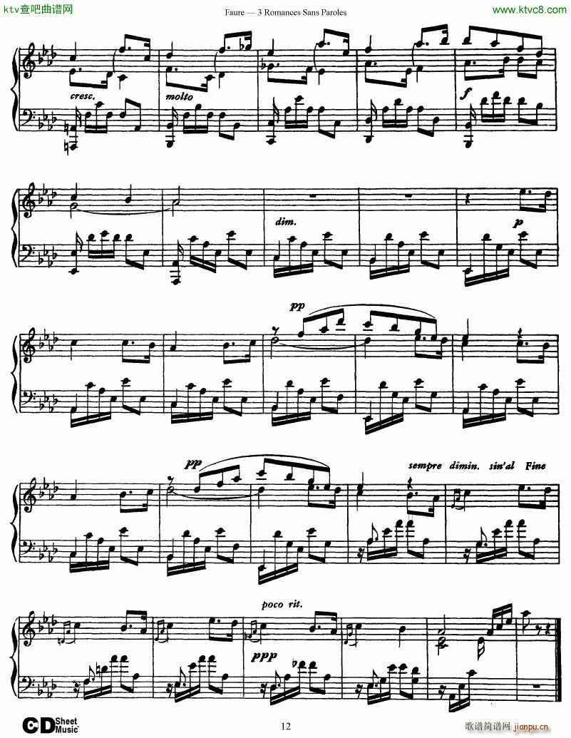 Faure 3 Romances Sans Paroles()12