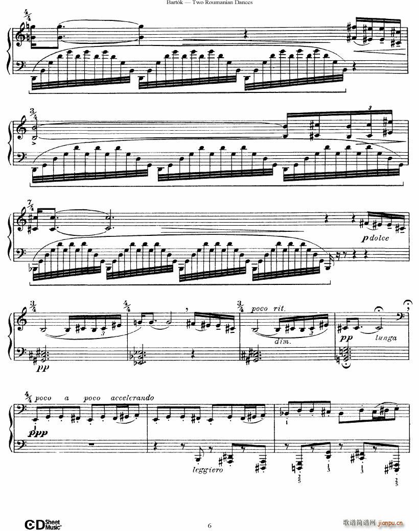 Bartok SZ 43 Two romanian dances op8a()6