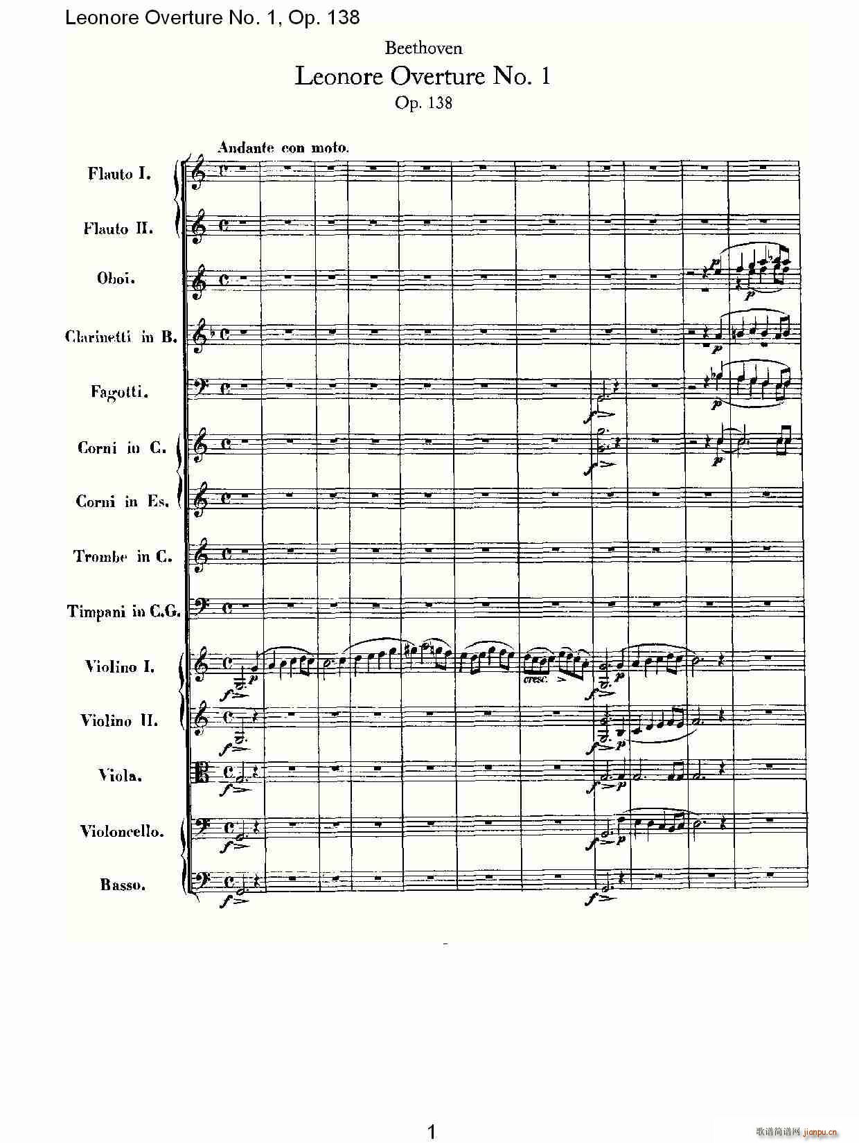 Leonore Overture No. 1, Op. 138(ʮּ)1