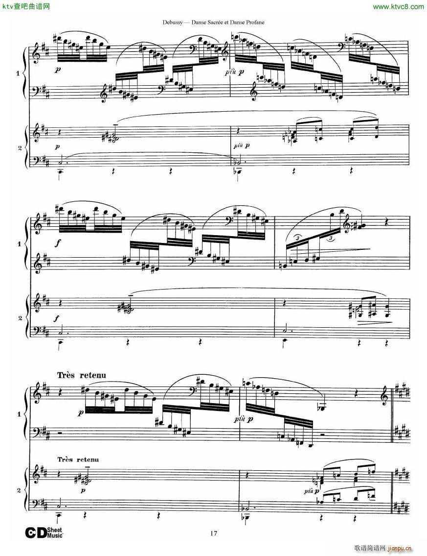 Debussy Danse Sacre et Danse Profane 2 Piano s()17