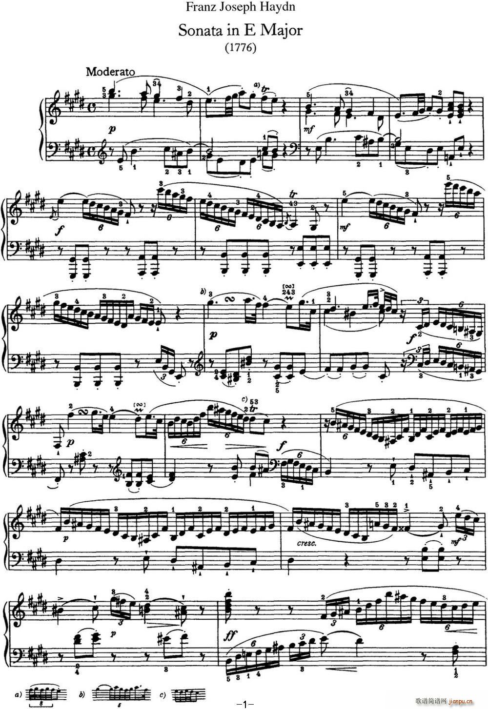   Hob XVI 31 in E major()1