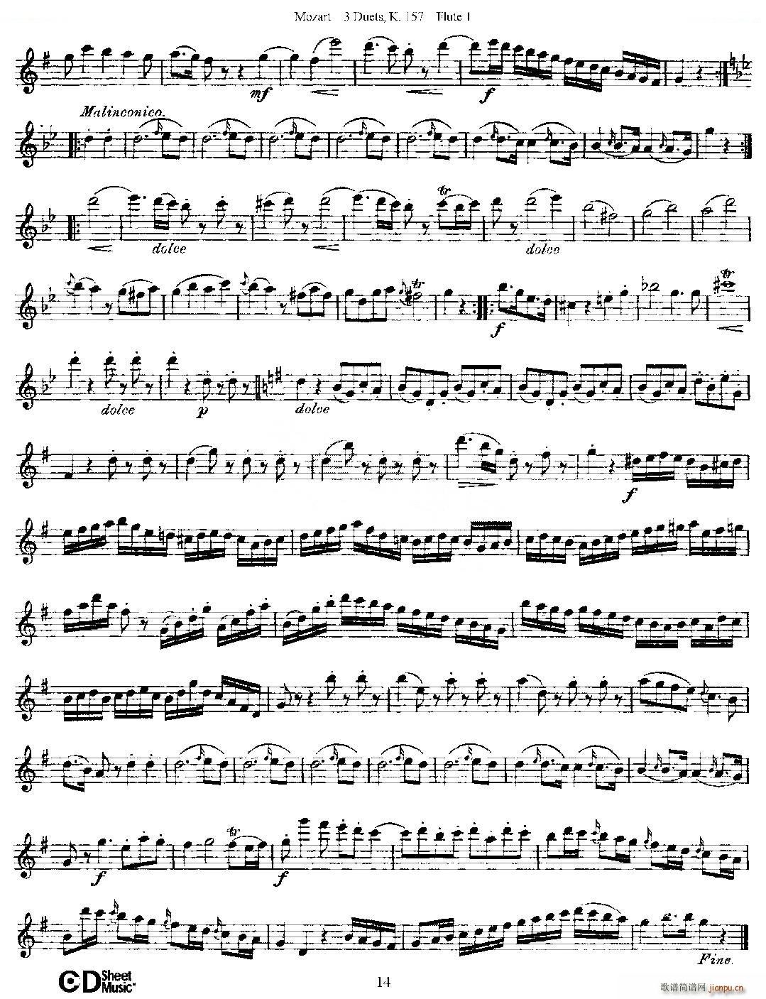 3 Duets K 157 ֮һ  K157 ͭ()14