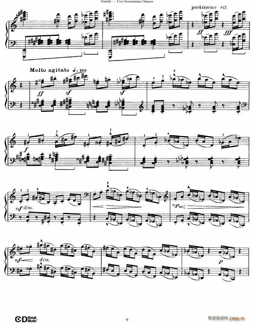 Bartok SZ 43 Two romanian dances op8a()9