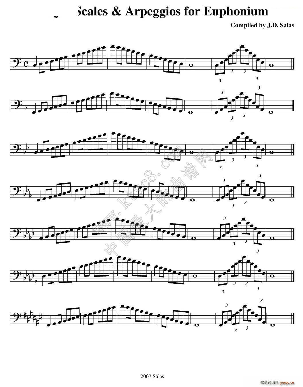 Major Scales Arpeggios Euphonium ϰ̲ѡ(ʮּ)1