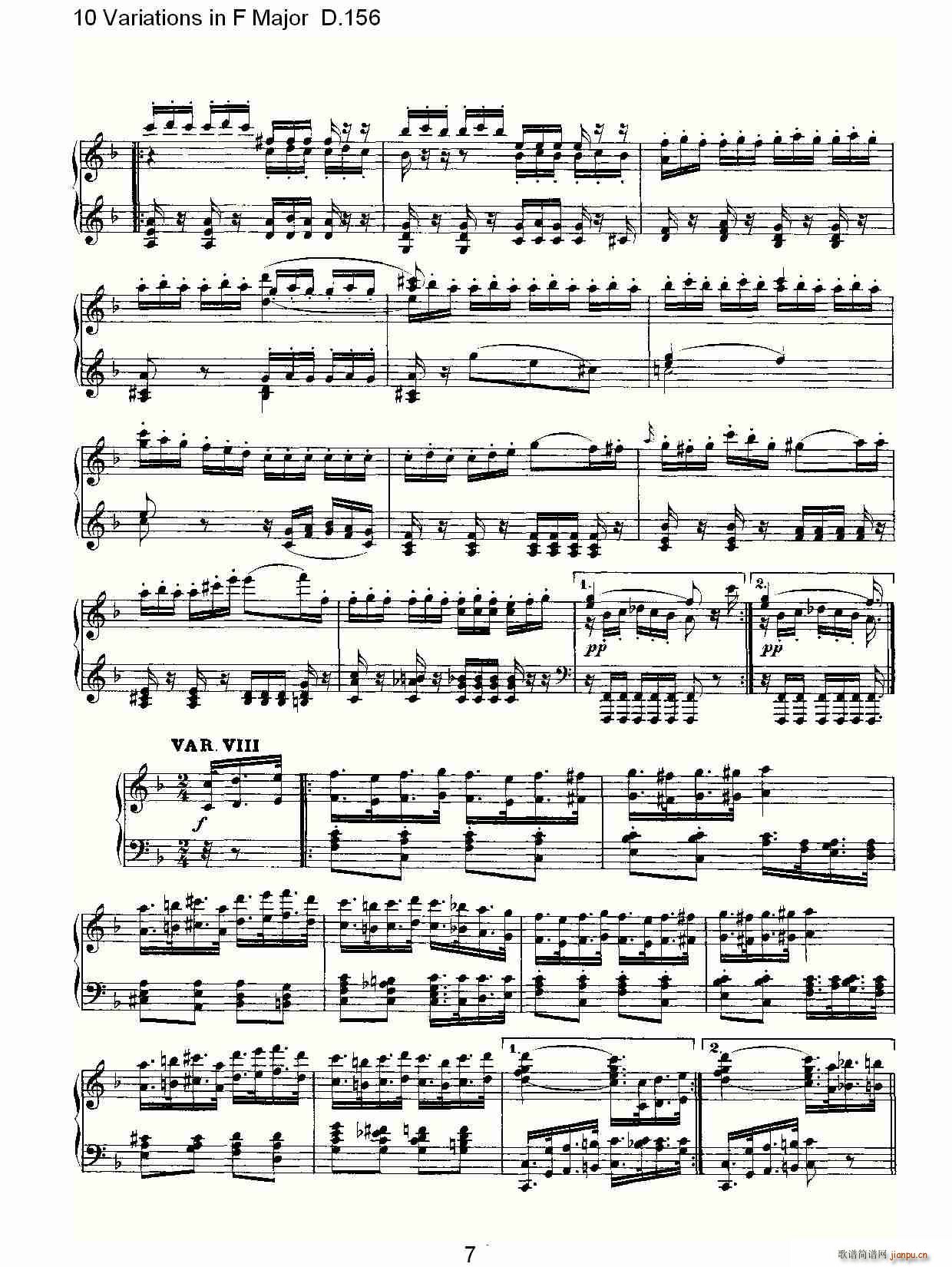 10 Variations in F Major D.156(ʮּ)6