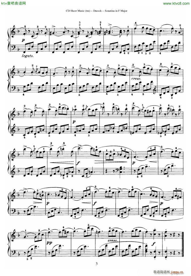 Dussek Sonatina in G Major()14