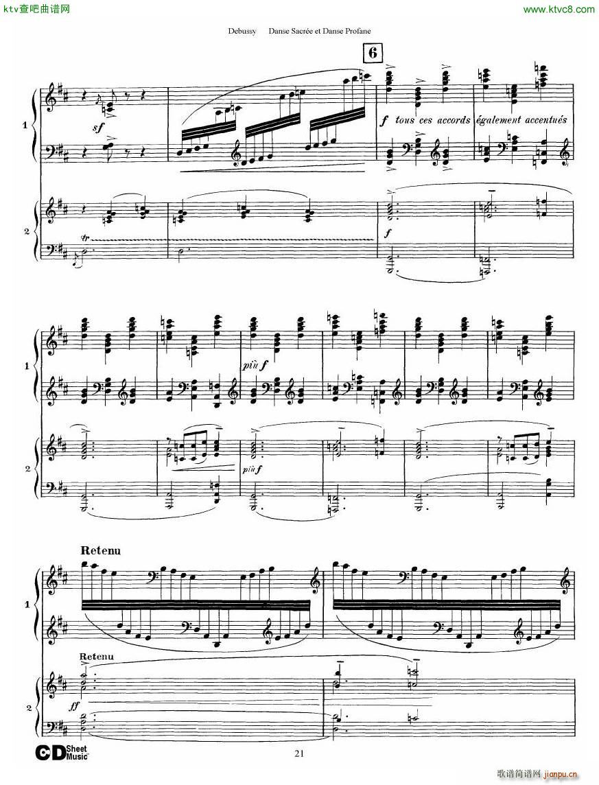 Debussy Danse Sacre et Danse Profane 2 Piano s()21