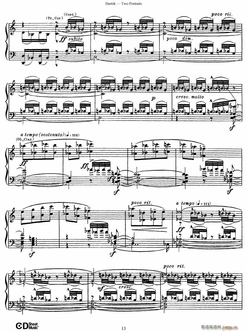 Bartok SZ 37 Two Portraits op 5()13