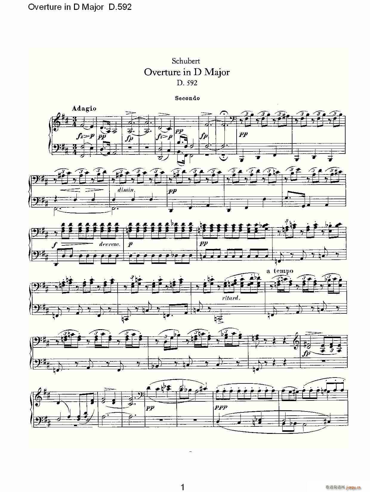 Overture in D Major D.592(ʮּ)1