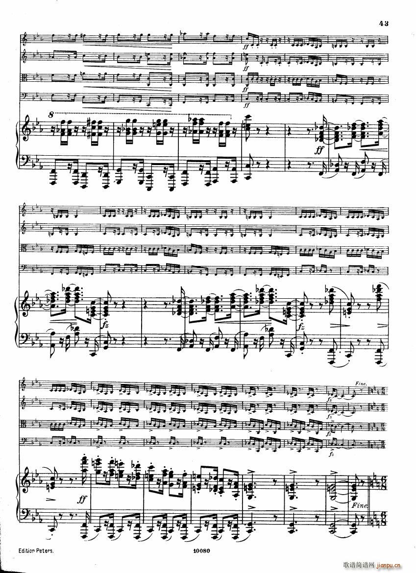 Brahms op 34 Piano Quintet f minor score ()1