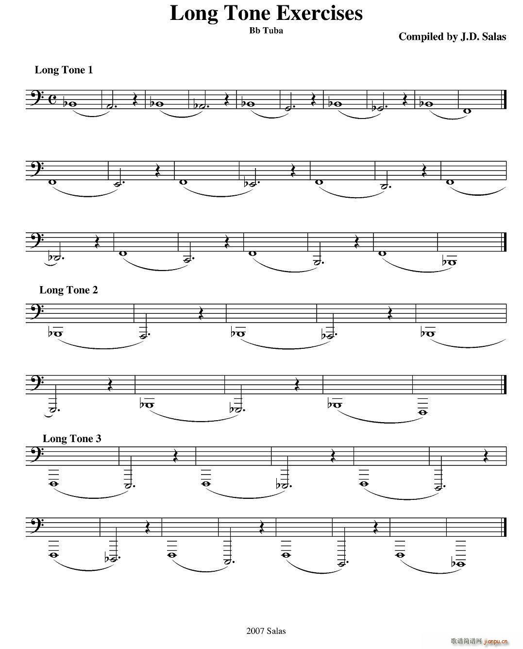 Long Tone Exercises Bb Tuba ϰ̲ѡ(ʮּ)1