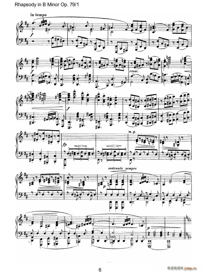 Brahms Rhapsody Op79 1()6