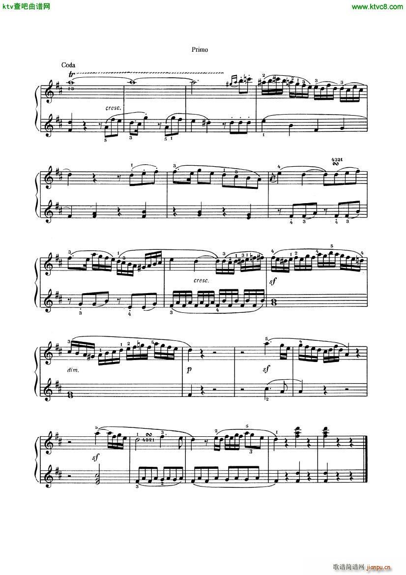 Beethoven op 74 Six Variations 4 hands()14