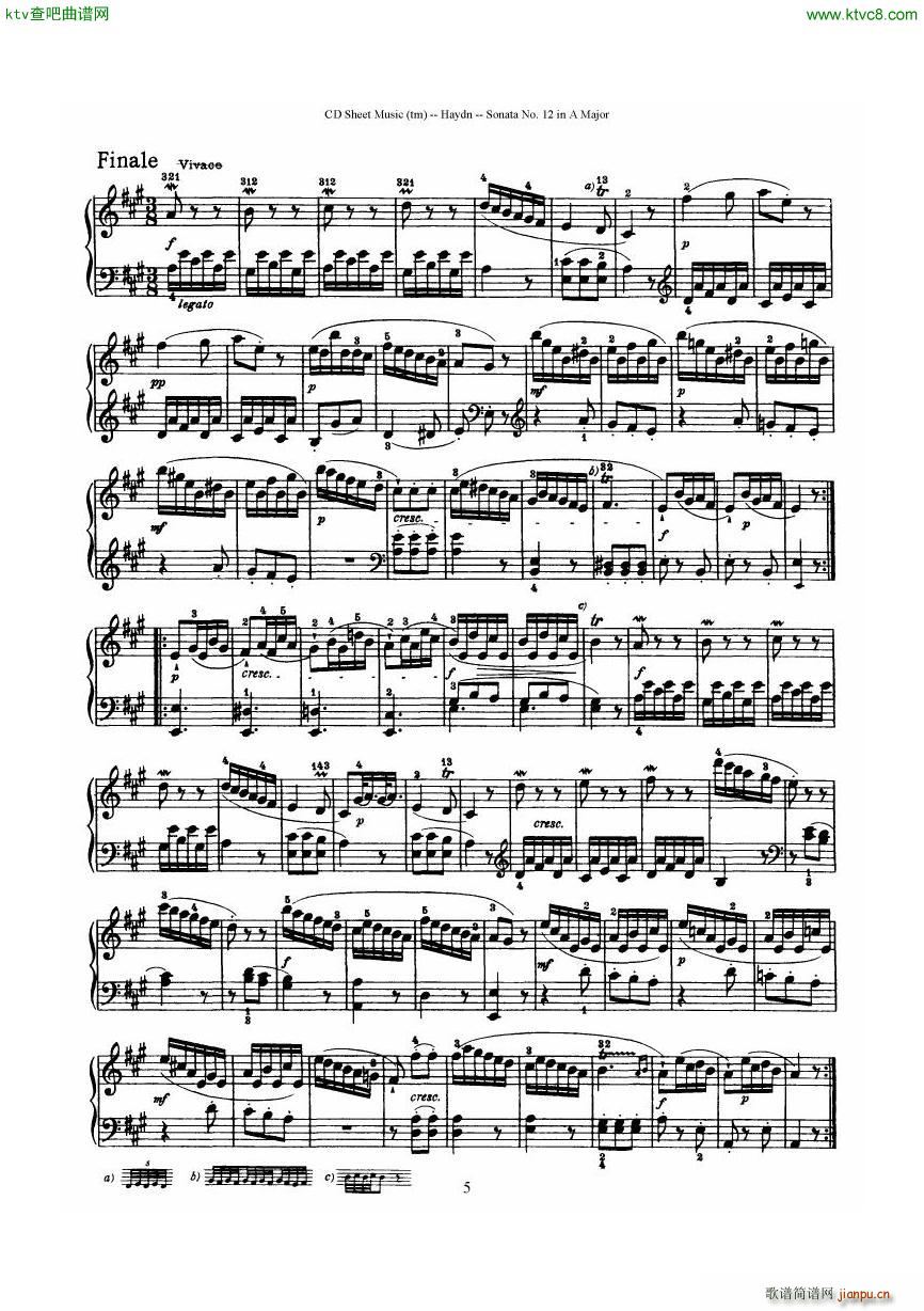 Haydn Joseph Sonata no 12 in A Major()5