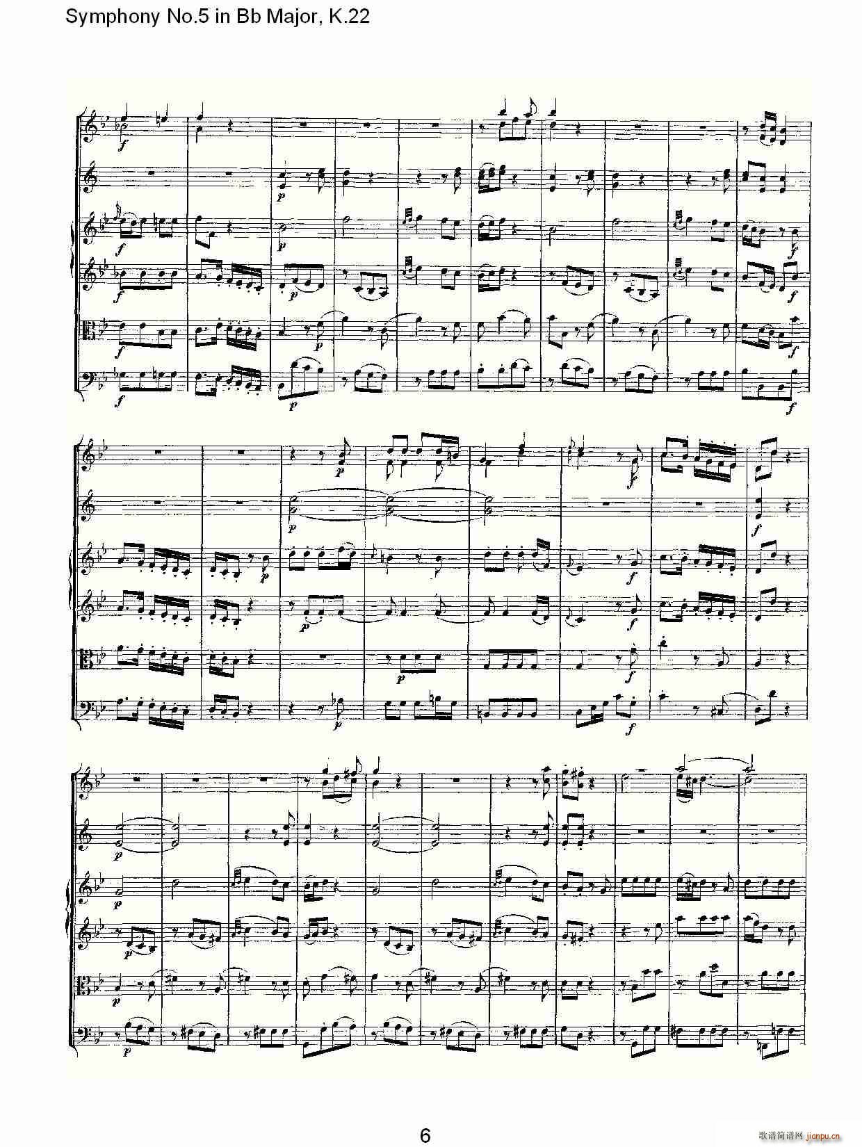 Symphony No.5 in Bb Major, K.22(ʮּ)6