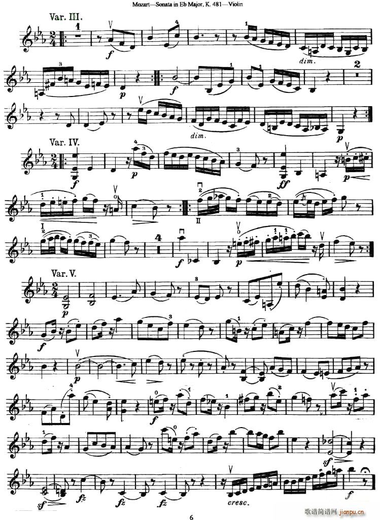 Sonata in Eb Major K.481(ʮּ)6