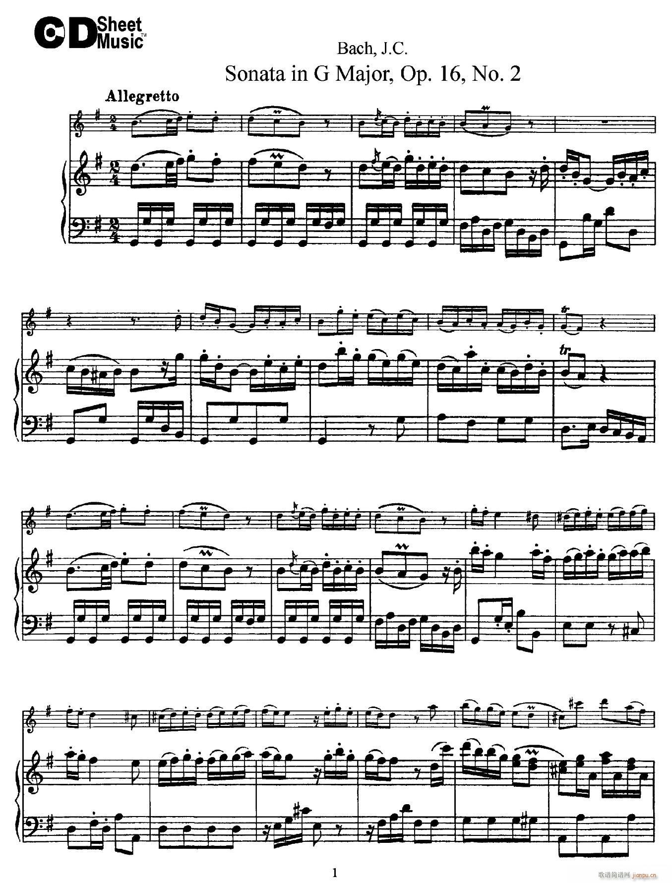 Sonata in D Major Op 16 No 2 ٰ()1