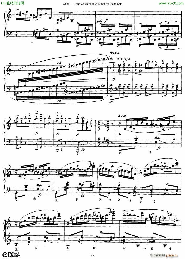 Grieg Piano Concerto solo arr 2 byGrieg()22