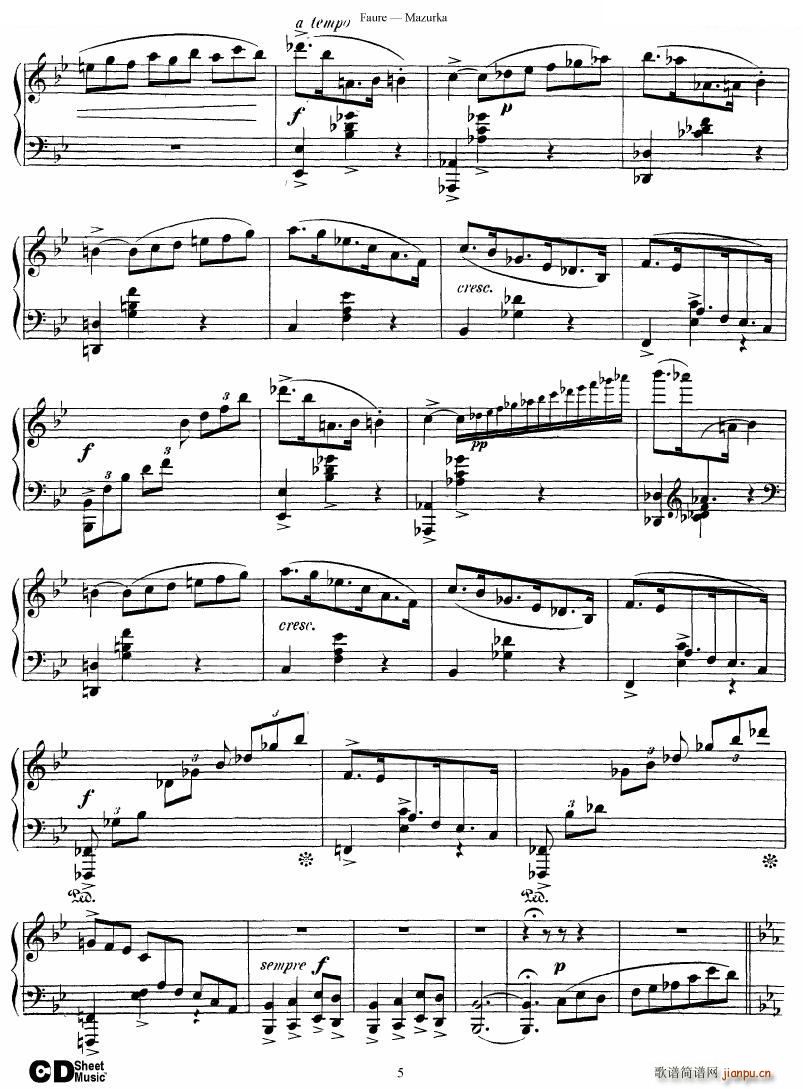 Faure Mazurka Op 32 Mazurka Op 32(ʮּ)5