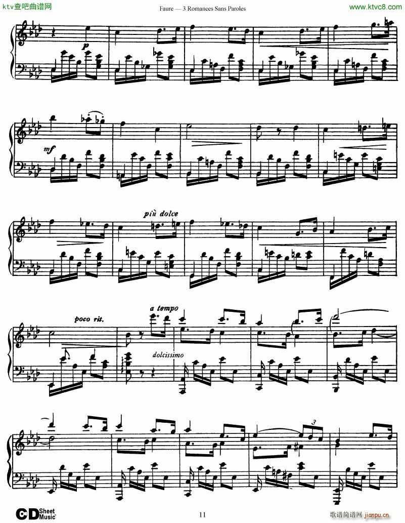 Faure 3 Romances Sans Paroles()11
