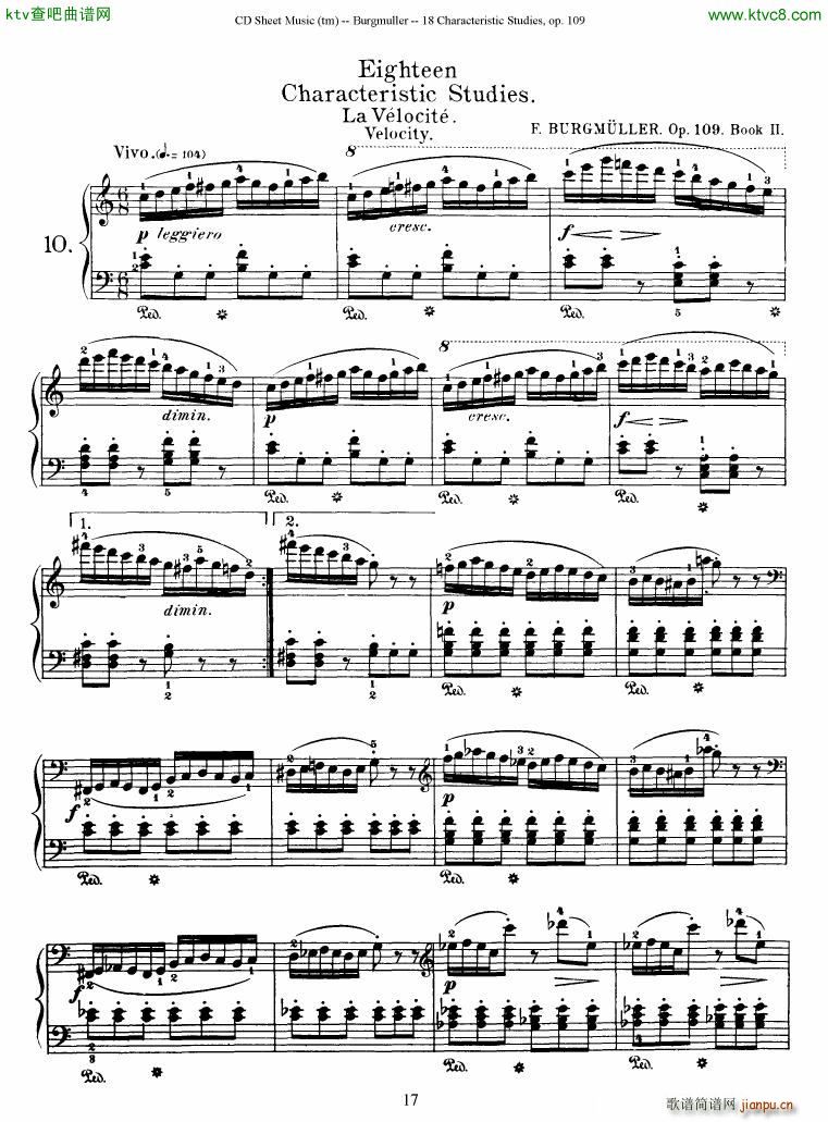 Burgmuller 18 characteristic studies op109()17