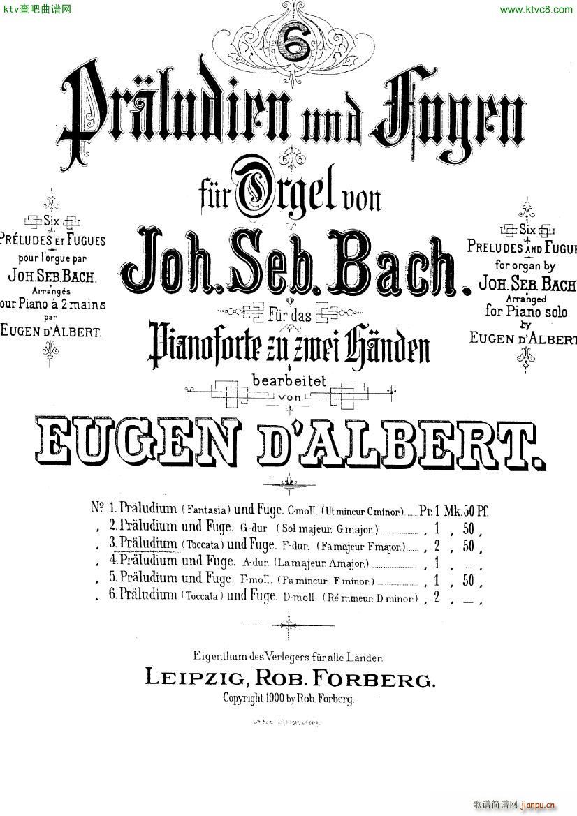 Bach D Albert Prelude Toccata and fugue in f major()1