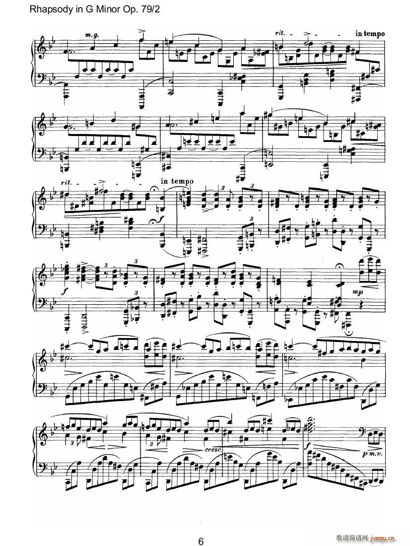 Brahms Rhapsody Op79 2()6