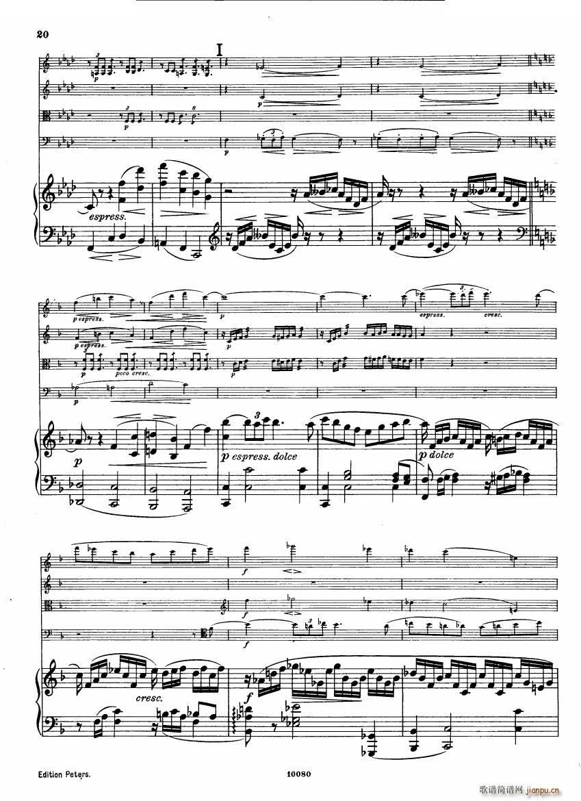 Brahms op 34 Piano Quintet f minor score һ()19
