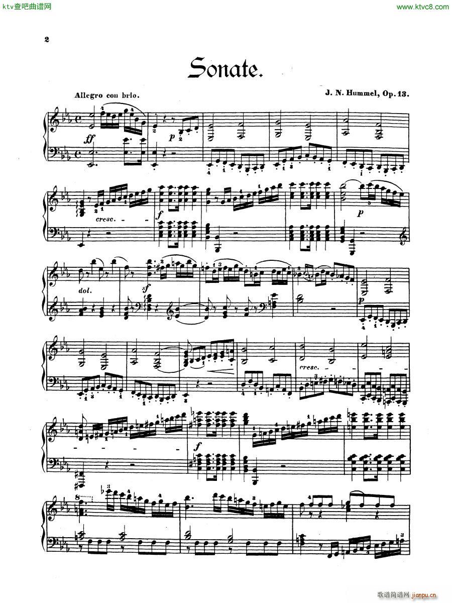 Hummel Sonata No 2 Op 13()1