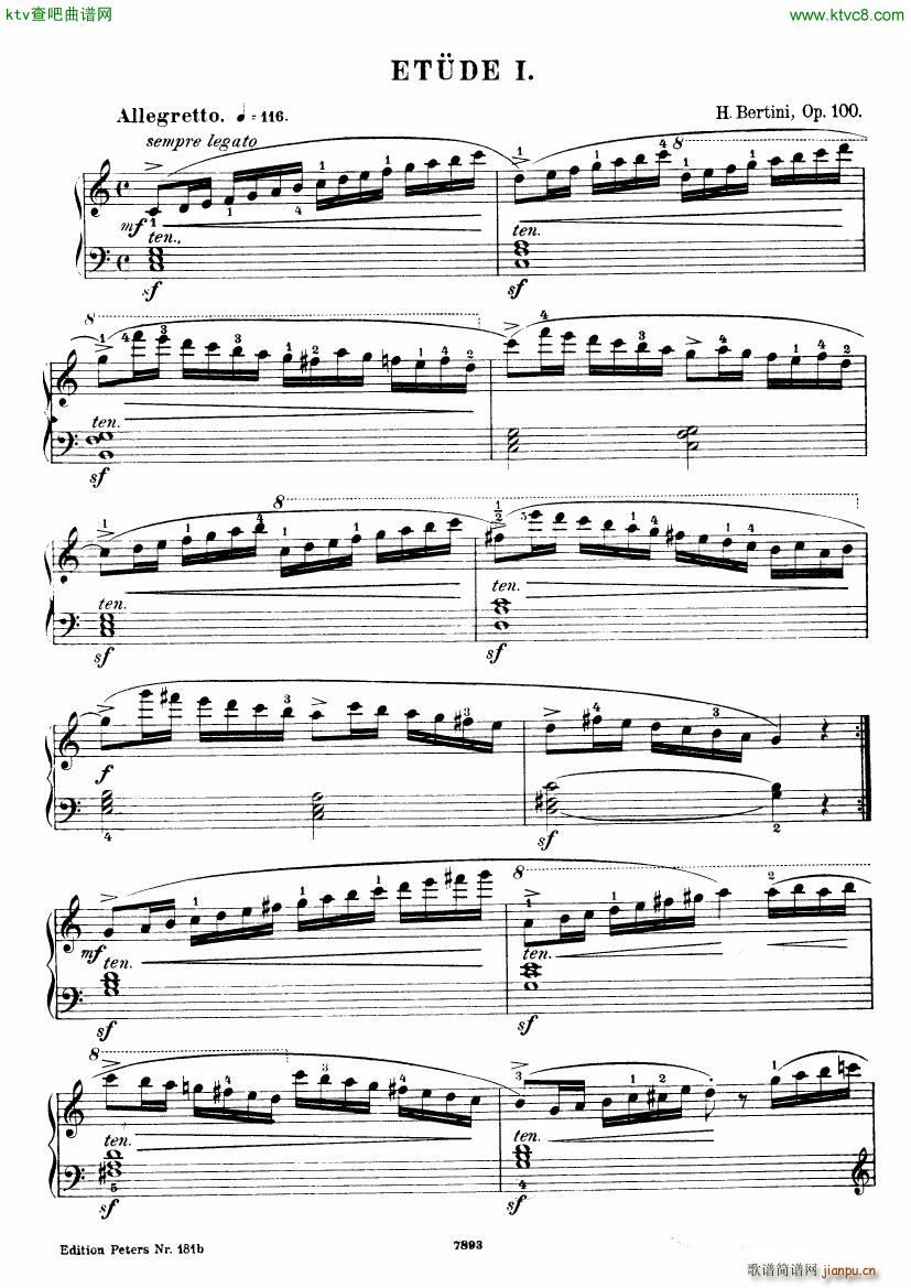 Henri Bertini 1798 1876 25 Easy Etudes Op 100()3