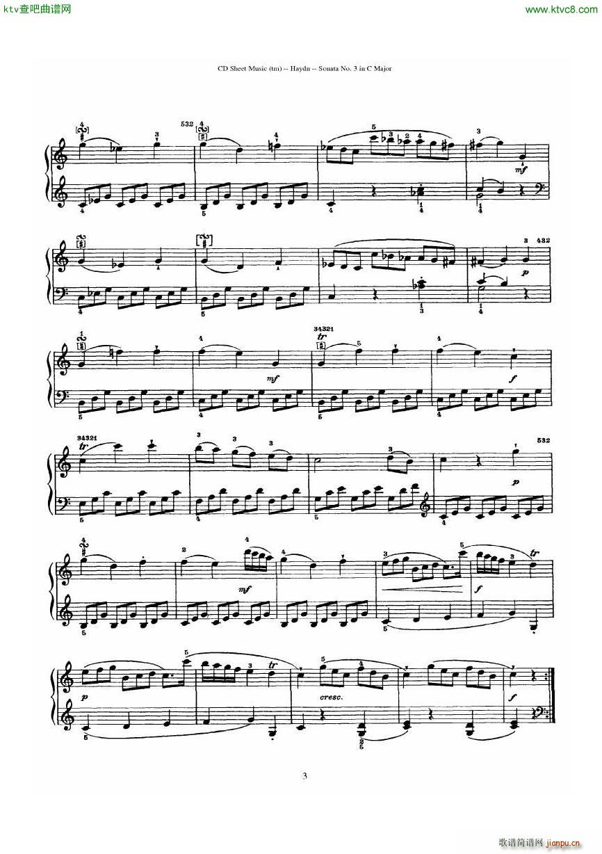 Haydn Joseph Sonata no 3 in C Major()3