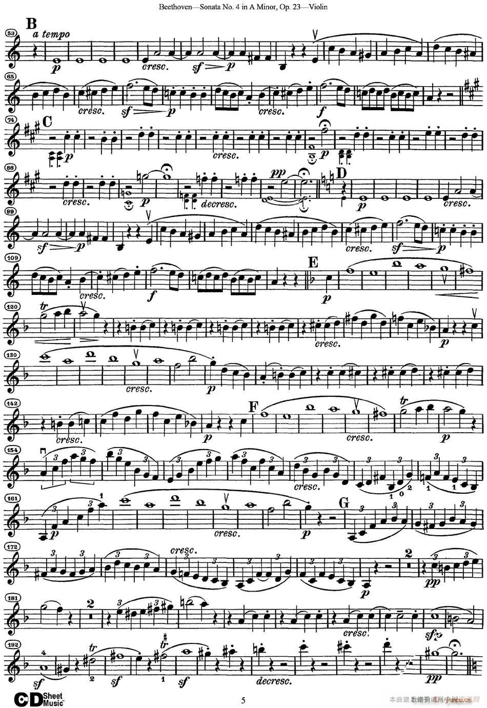 Violin Sonata No 4 in A Minor Op 23(С)5