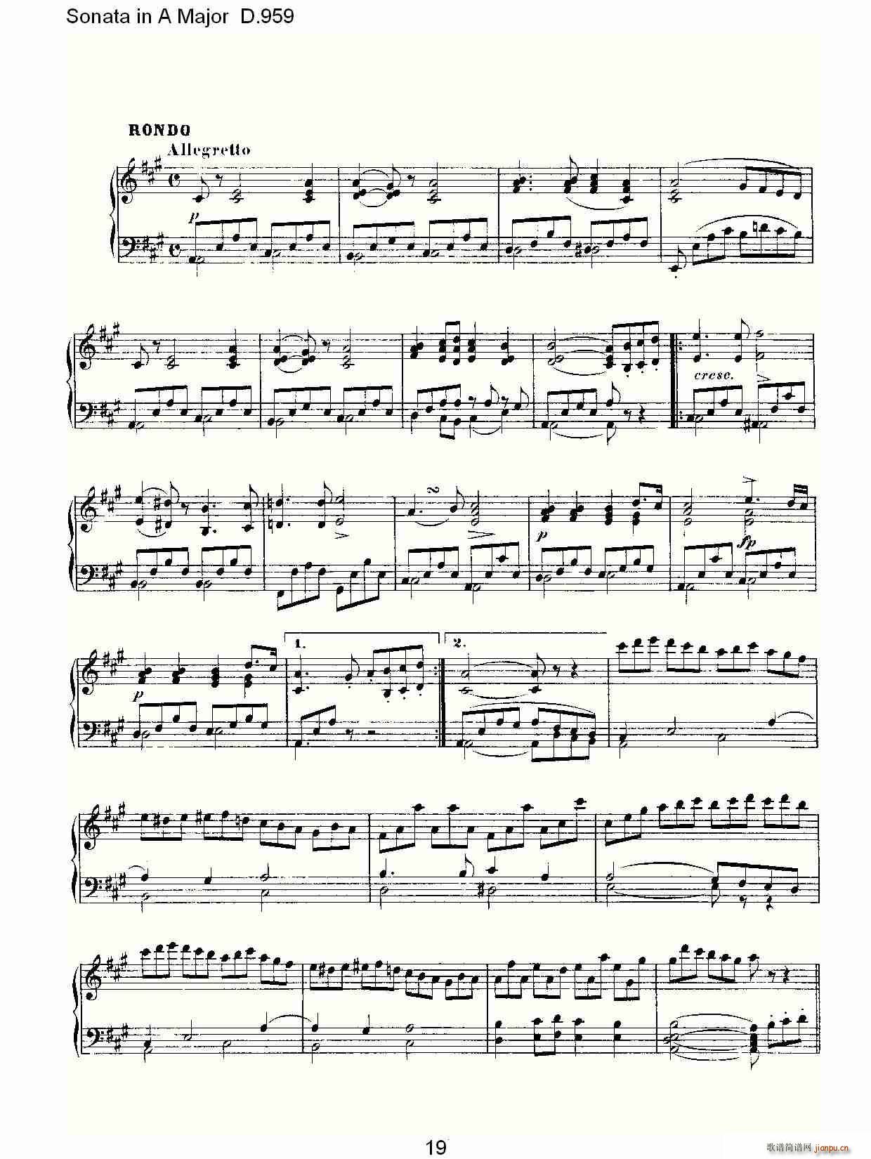 Sonata in A Major D.959(ʮּ)19