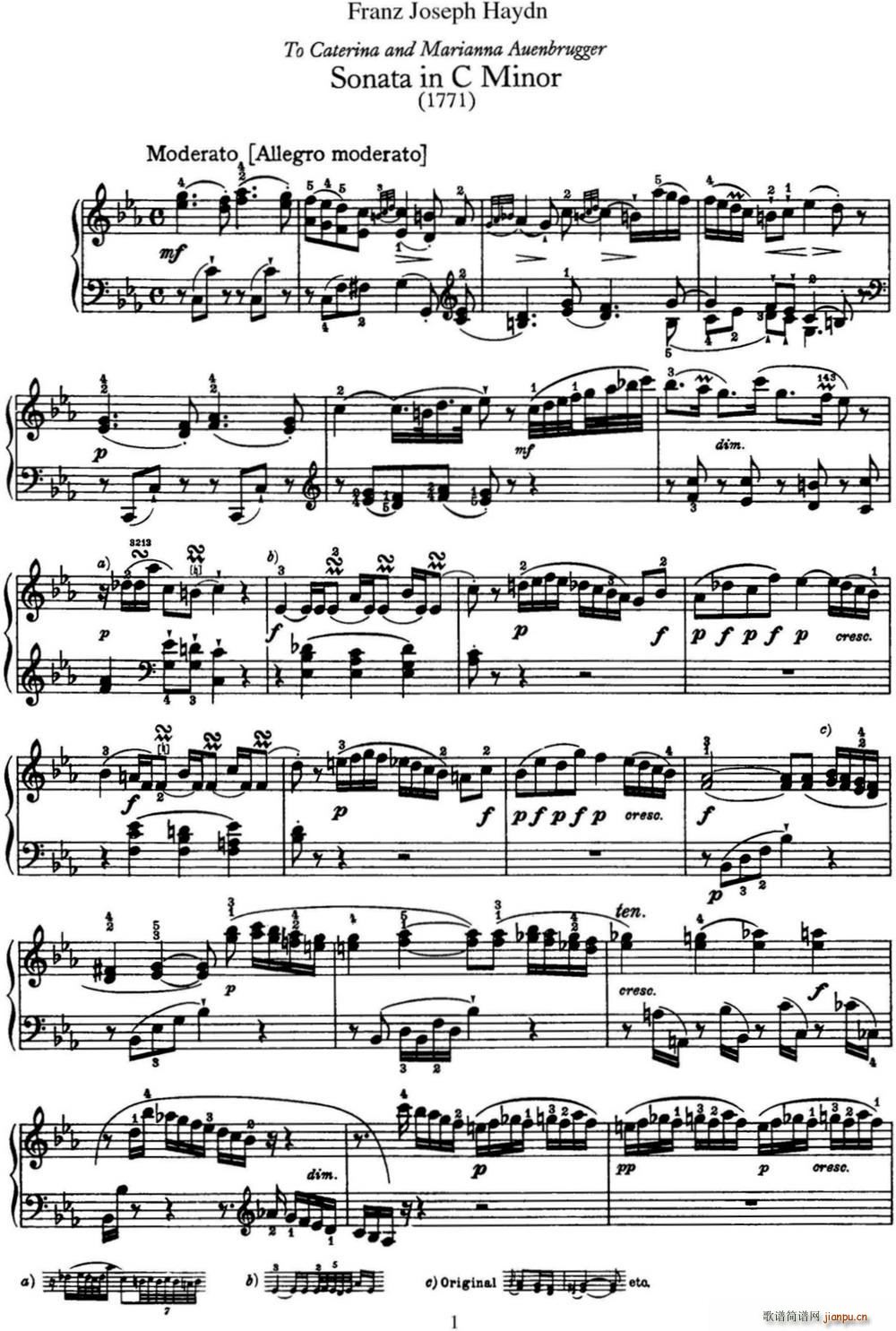   Hob XVI 20 in C minor()1