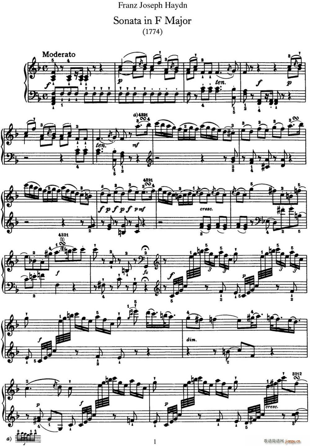   Hob XVI 29 in F major()1