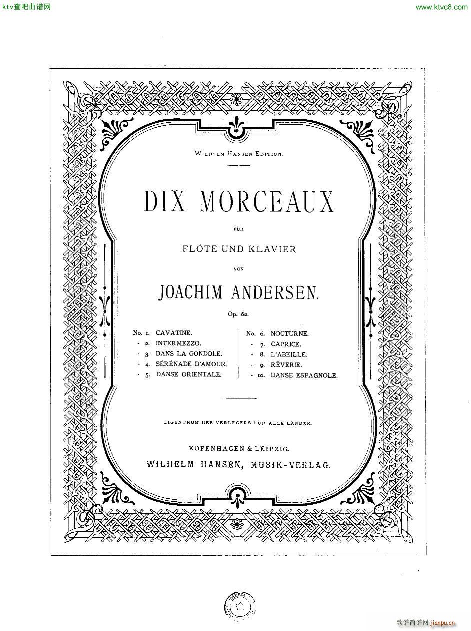 Andersen op 62 Dix Morceaux fl pno()14