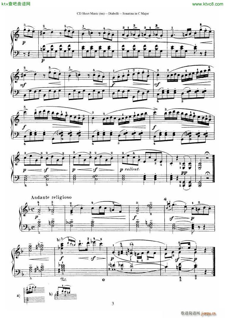 Diabelli Sonatinas Op 151 No 1 4 23P()8