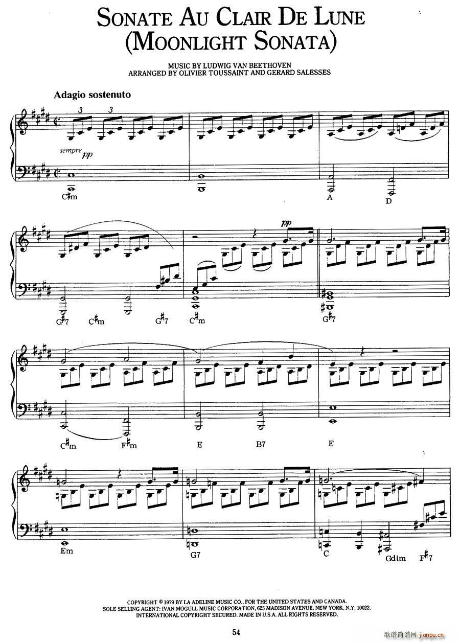 Sonate au Clair de Lune Moonlight Sonata ¹(ʮּ)1