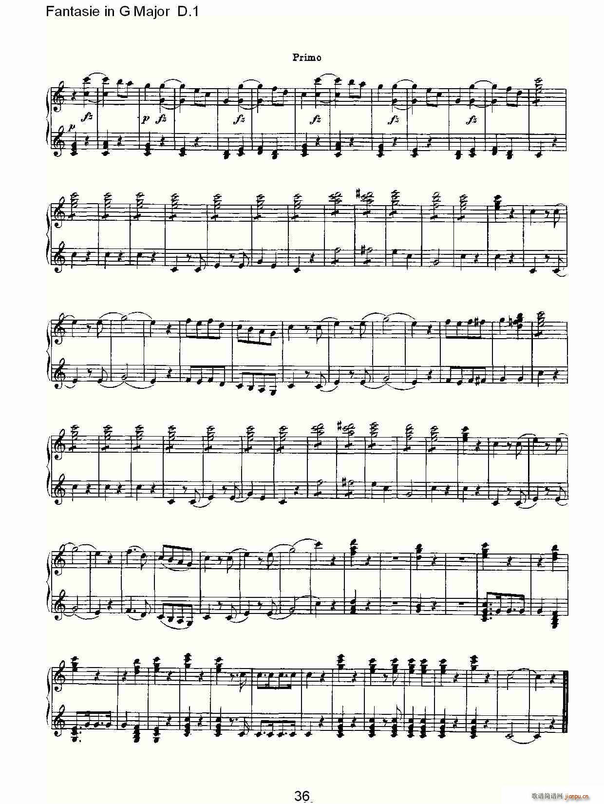 Fantasie in G Major D.1(ʮּ)36