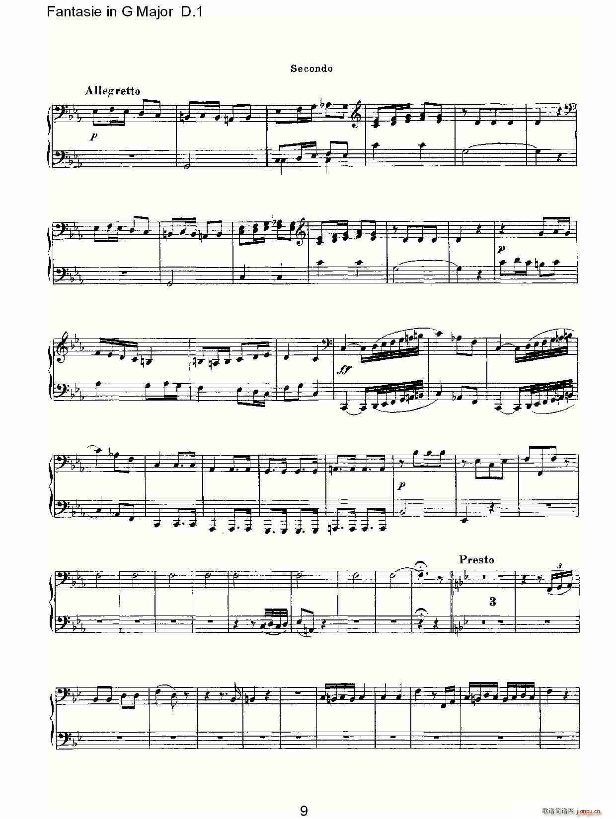 Fantasie in G Major D.1(ʮּ)9