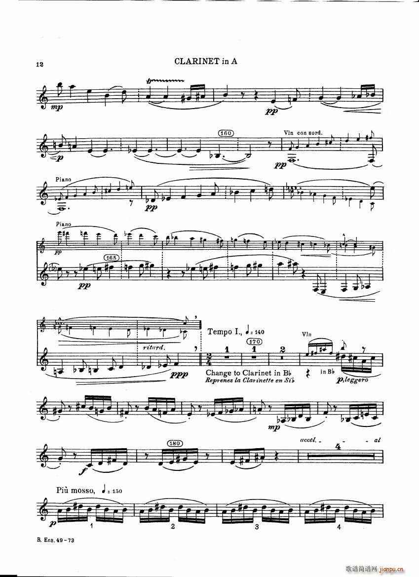 Bartok SZ 111 Contrasts clarinets A and Bb()12