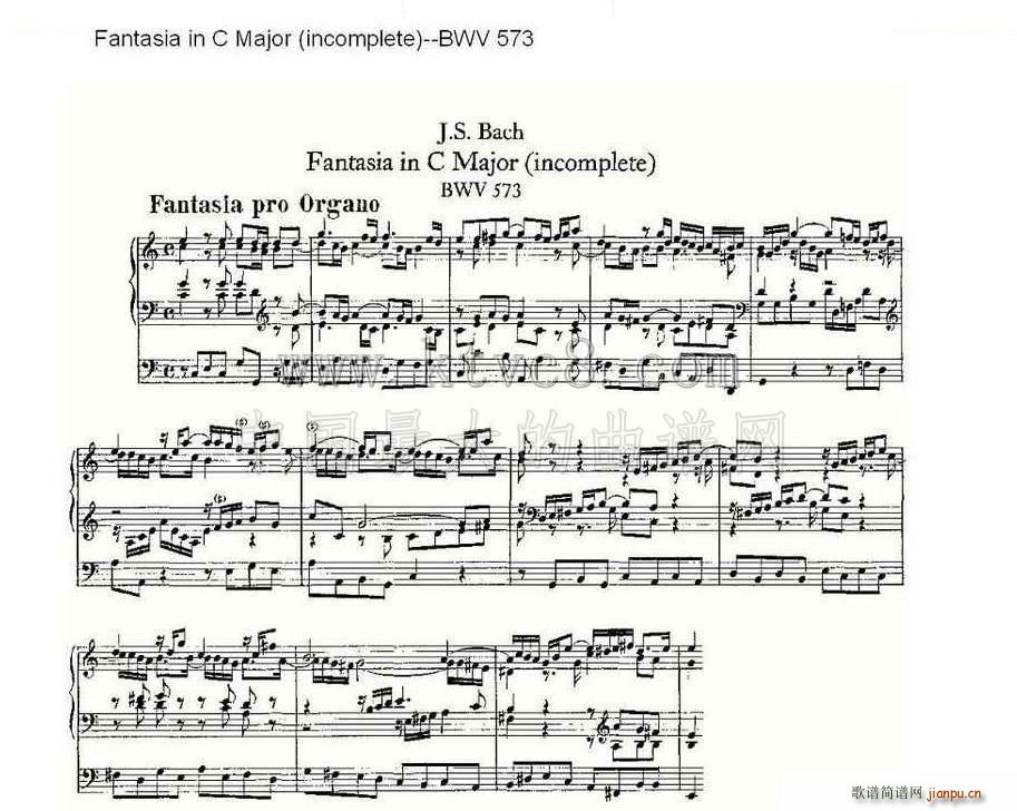 Fantasia in C Major incomplete BWV 573 ܷ(ʮּ)1