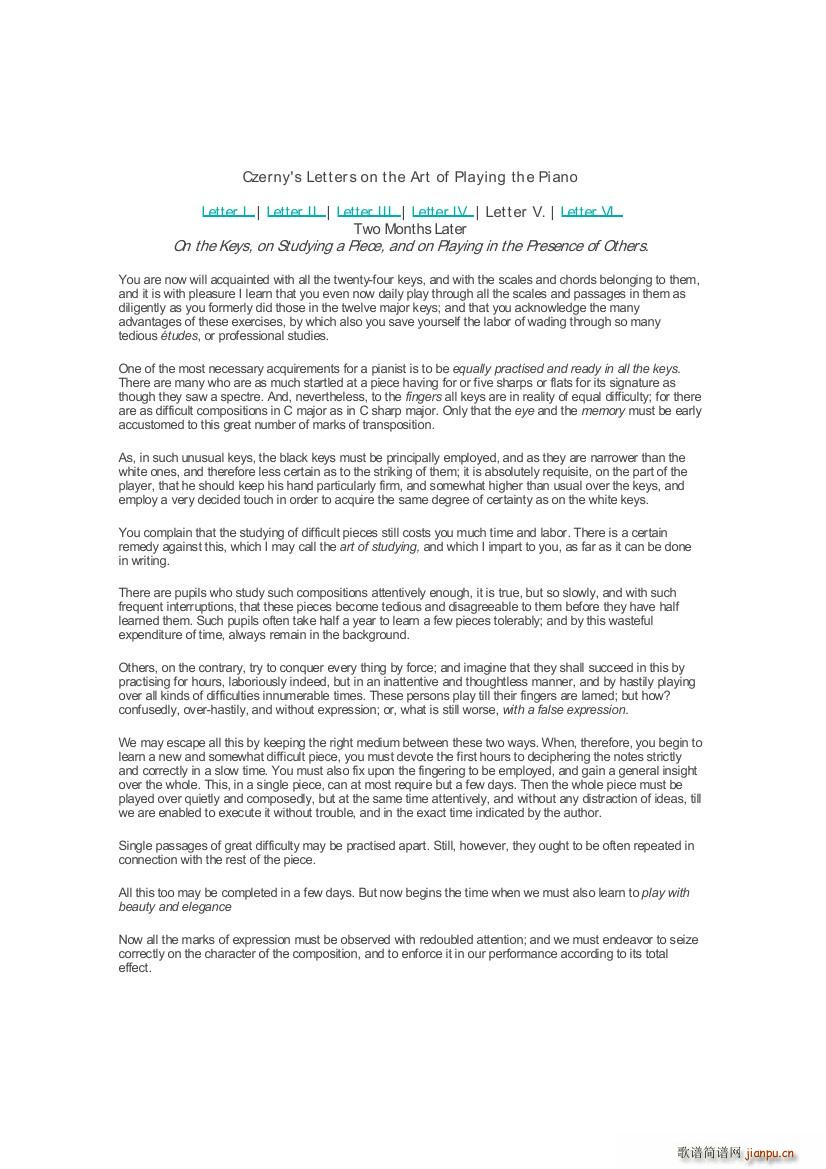 Czerny Piano Letters()13