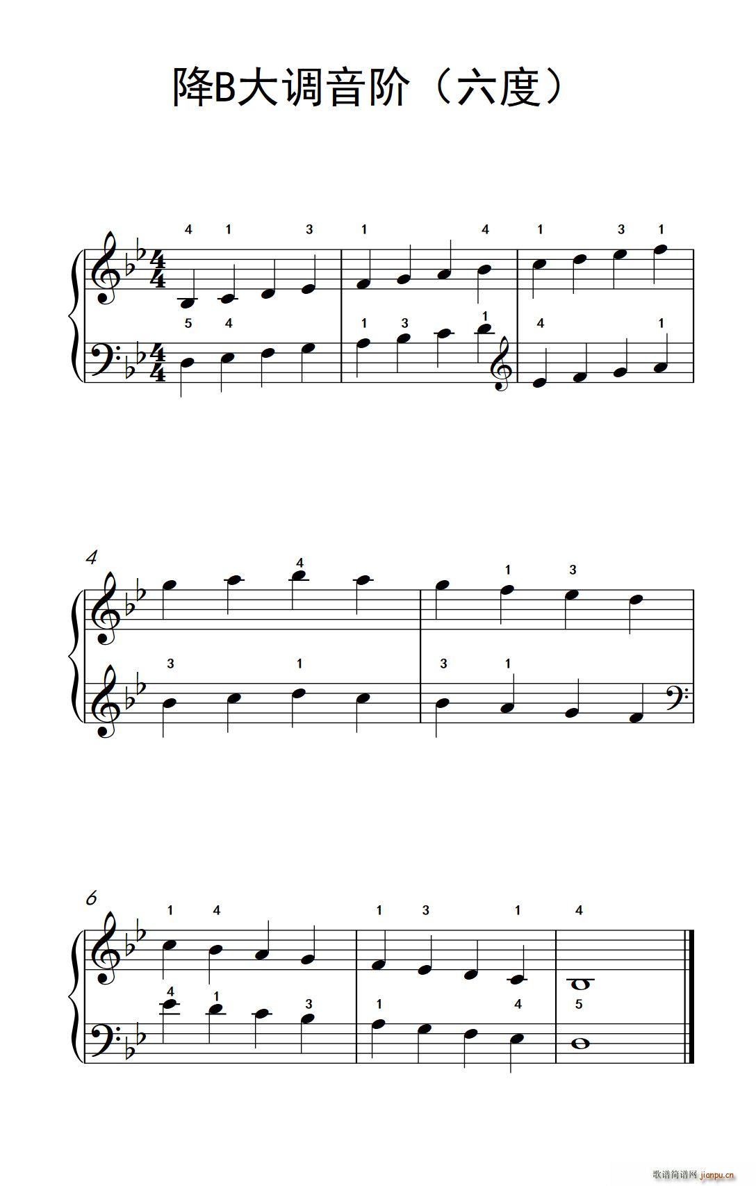 降b大调音阶六度儿童钢琴练习曲